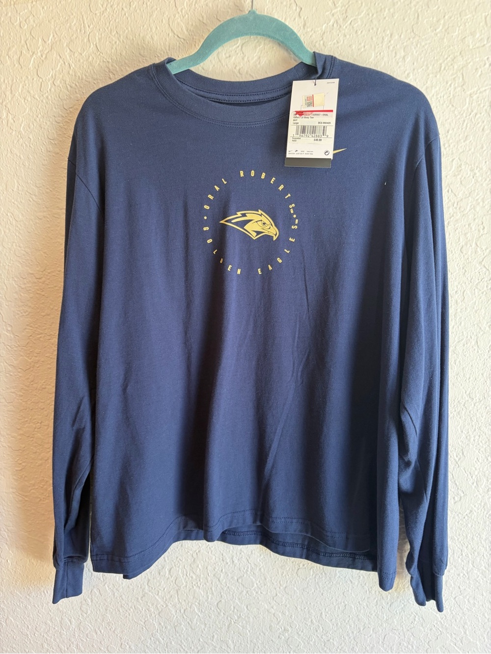 Oral Roberts Golden Eagles Nike Boxy Long Sleeve T-Shirt - Women’s Large NWT